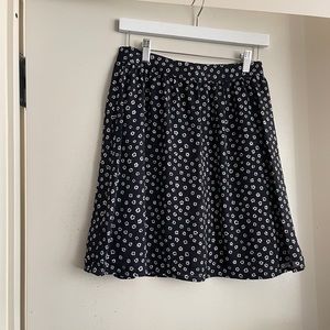 J. by J.Crew Navy & White Floral Skirt